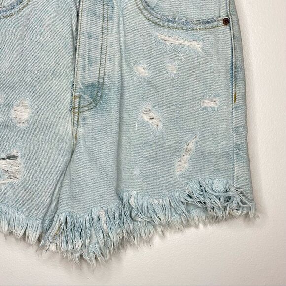 Zara denim‎ jean ripped distressed mom shorts 100% cotton NEW NWT - Picture 3 of 9
